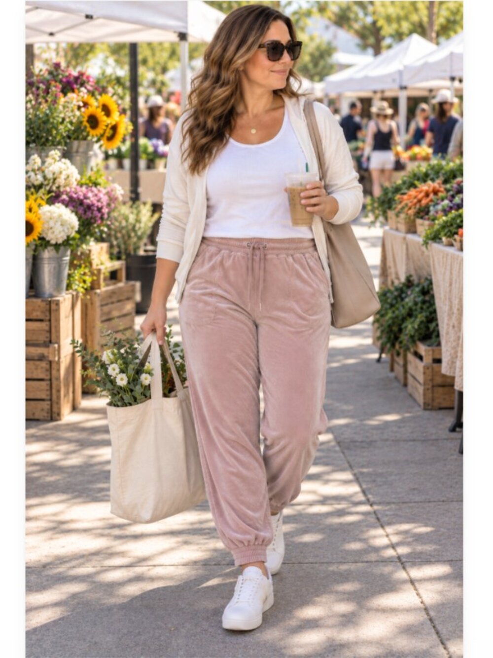 Calvin Klein Performance Blush Pink Velour Jogger Pants XL NWT